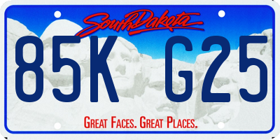 SD license plate 85KG25