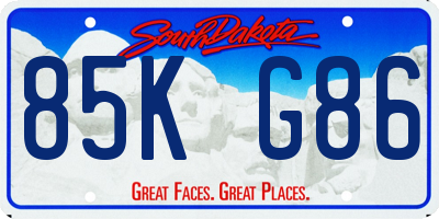 SD license plate 85KG86