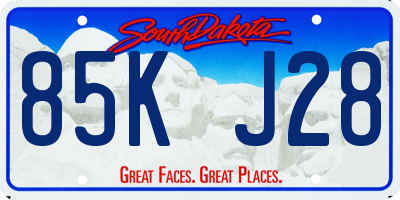 SD license plate 85KJ28