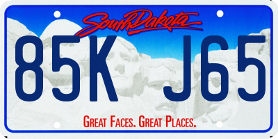 SD license plate 85KJ65