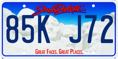 SD license plate 85KJ72