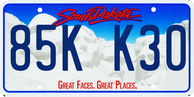 SD license plate 85KK30