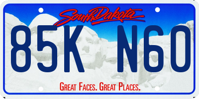 SD license plate 85KN60