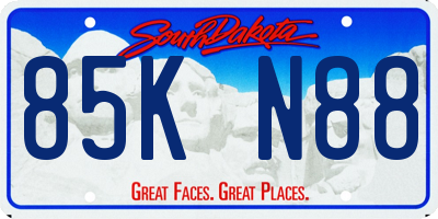 SD license plate 85KN88