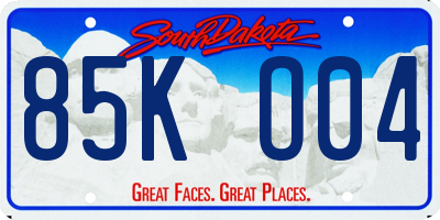 SD license plate 85KO04