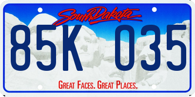 SD license plate 85KO35