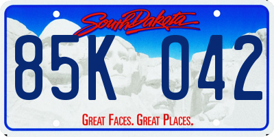 SD license plate 85KO42