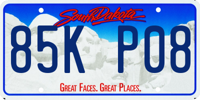 SD license plate 85KP08