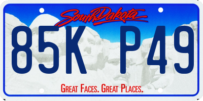 SD license plate 85KP49