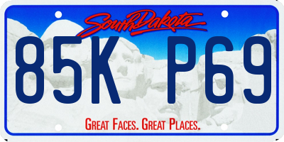 SD license plate 85KP69