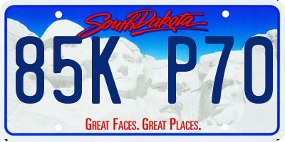 SD license plate 85KP70
