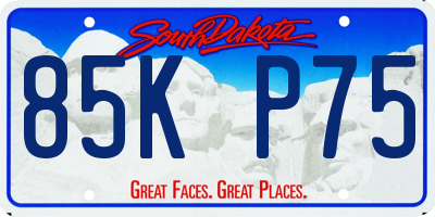 SD license plate 85KP75