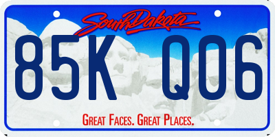 SD license plate 85KQ06