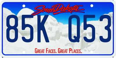 SD license plate 85KQ53