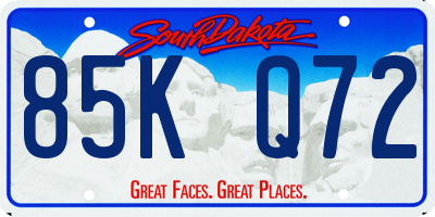 SD license plate 85KQ72