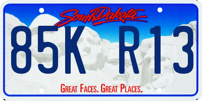 SD license plate 85KR13