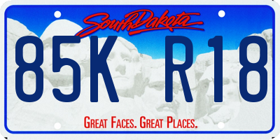 SD license plate 85KR18