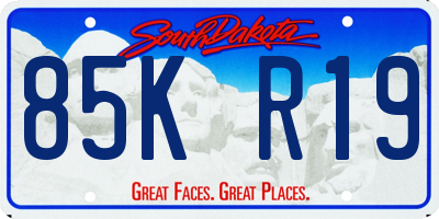 SD license plate 85KR19
