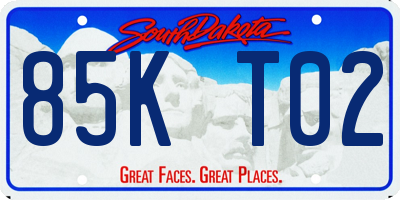 SD license plate 85KT02