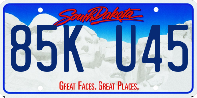 SD license plate 85KU45