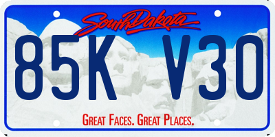 SD license plate 85KV30