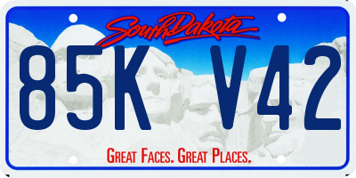 SD license plate 85KV42