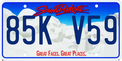 SD license plate 85KV59
