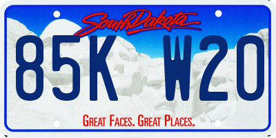 SD license plate 85KW20