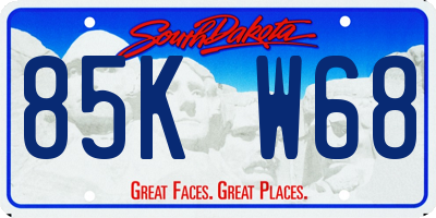 SD license plate 85KW68