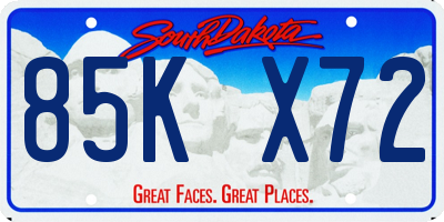 SD license plate 85KX72