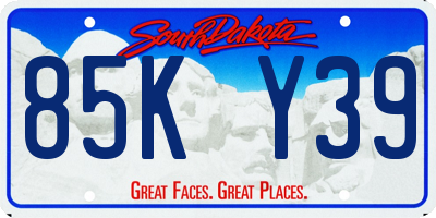 SD license plate 85KY39
