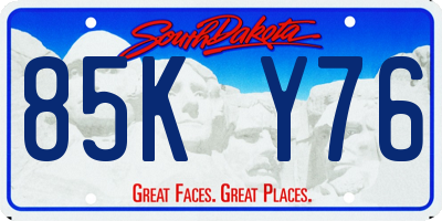 SD license plate 85KY76