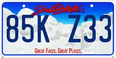 SD license plate 85KZ33