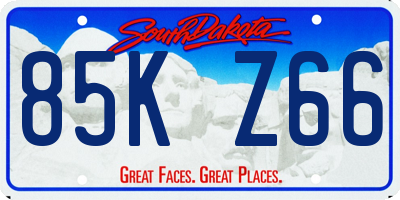 SD license plate 85KZ66