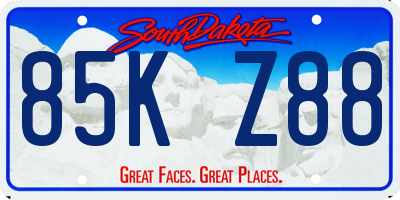 SD license plate 85KZ88
