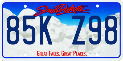 SD license plate 85KZ98