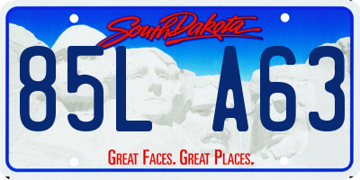 SD license plate 85LA63
