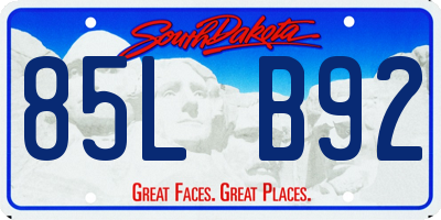 SD license plate 85LB92