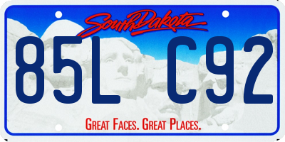 SD license plate 85LC92