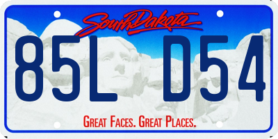 SD license plate 85LD54