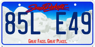 SD license plate 85LE49