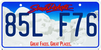 SD license plate 85LF76