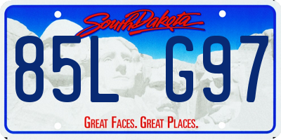 SD license plate 85LG97