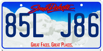 SD license plate 85LJ86