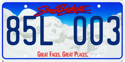 SD license plate 85LO03