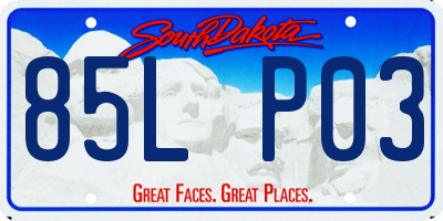 SD license plate 85LP03