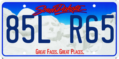 SD license plate 85LR65