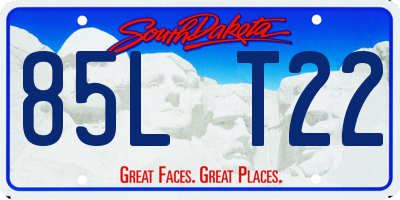 SD license plate 85LT22