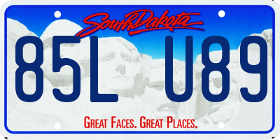 SD license plate 85LU89