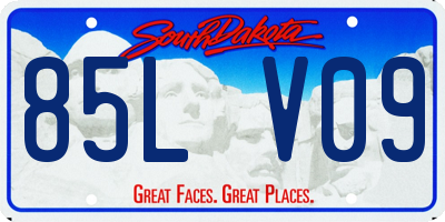 SD license plate 85LV09